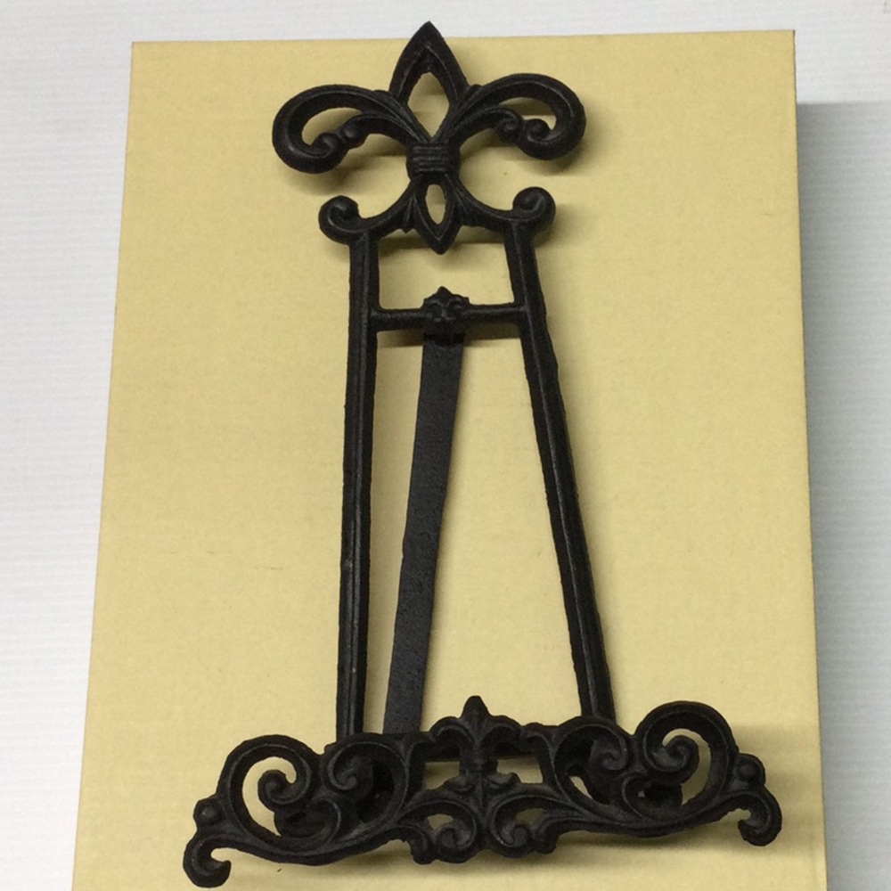 Vintage Black Metal Book Art Stand